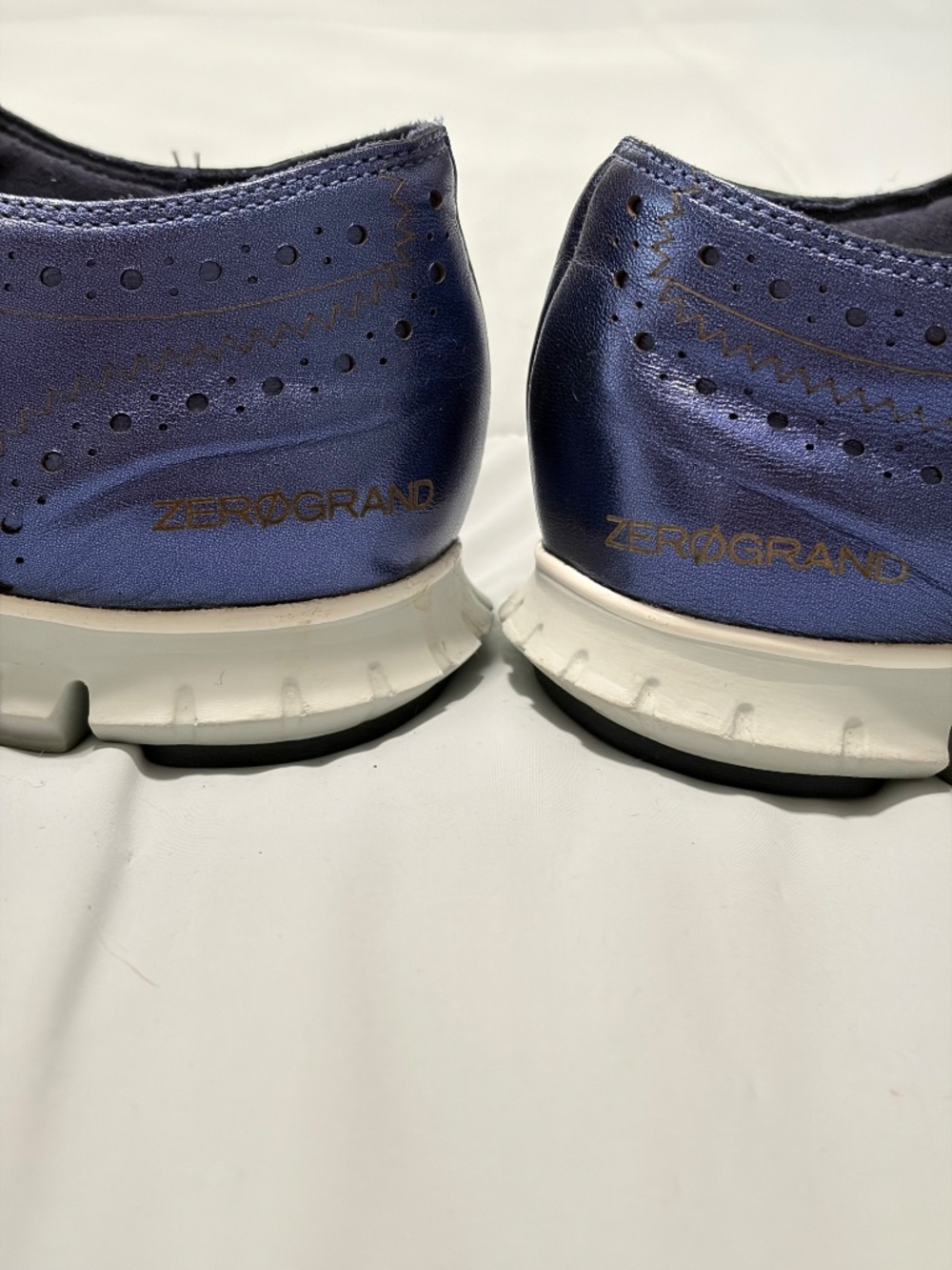 Cole Haan ZERØGRAND Metallic Blue Wingtip Oxfords Women’s 8.5 B - Picture 4 of 9